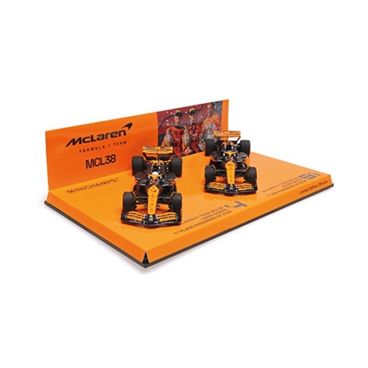 MINICHAMPS 532248104 Coffret McLaren Piastri / Norris Hungaroring 2024