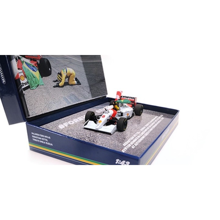 MINICHAMPS 530934305 McLaren Ford MP4/8 Sebastian Vettel Hommage Imola 19.05.24